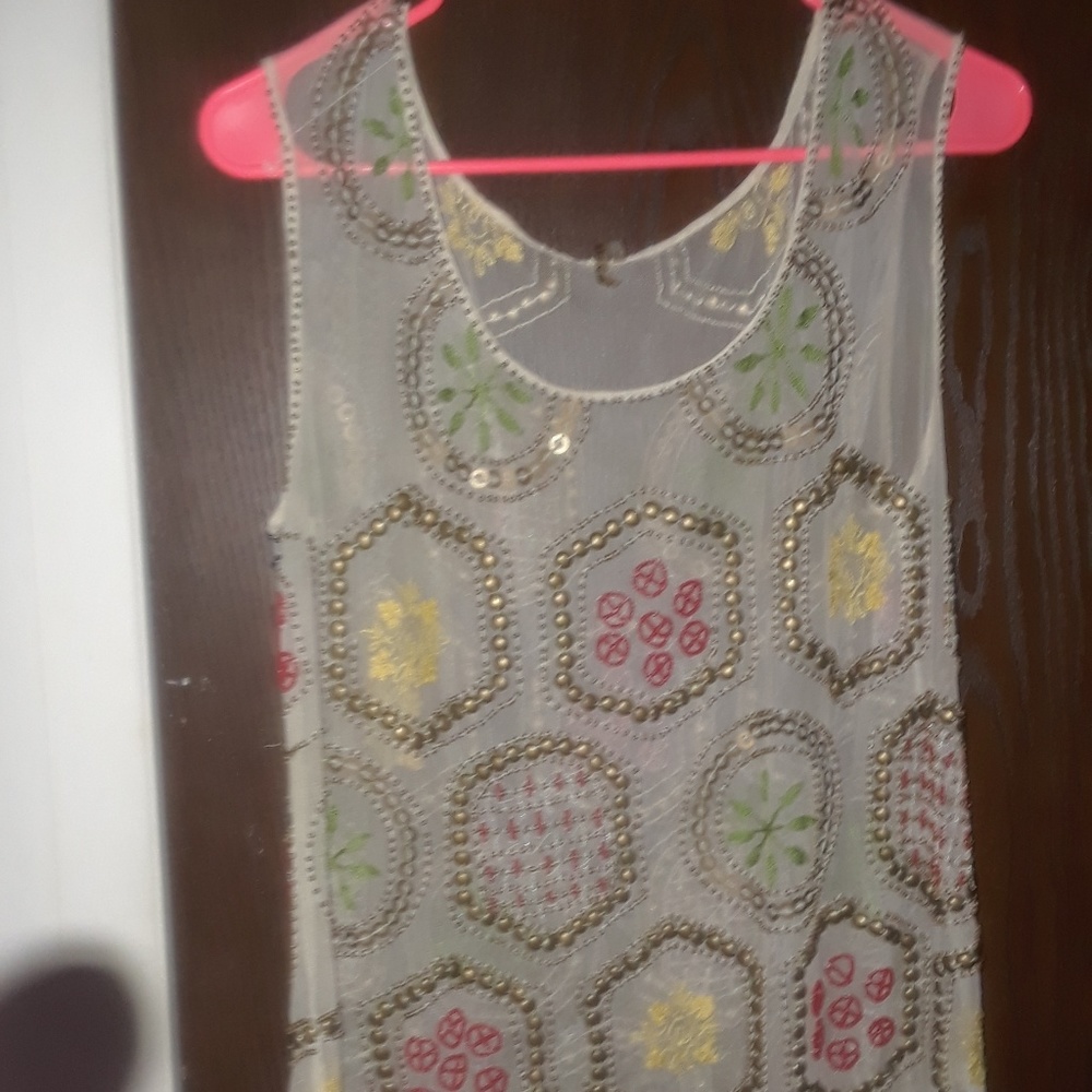 Sheer , bedazzled beater